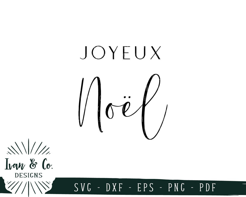 Joyeux Noel Svg Files Merry Christmas Holidays Winter Svg