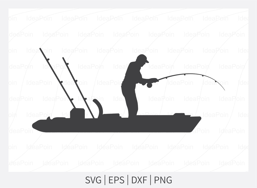 kayak fishing silhouette