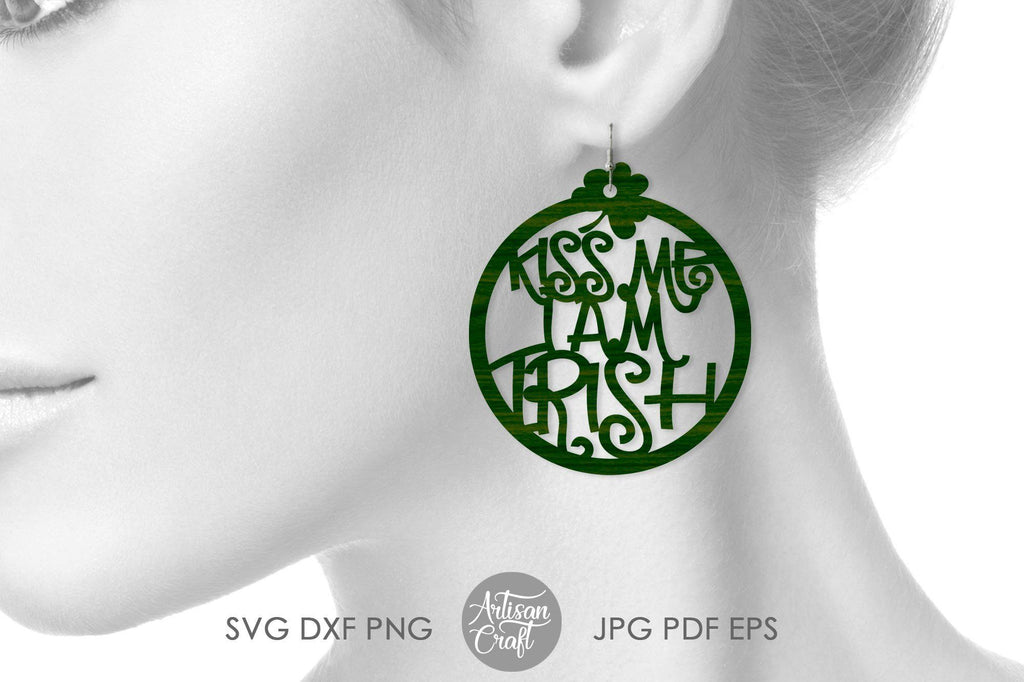 St. Patricks Day Earrings Svg, Laser Cut File, Irish Design Files