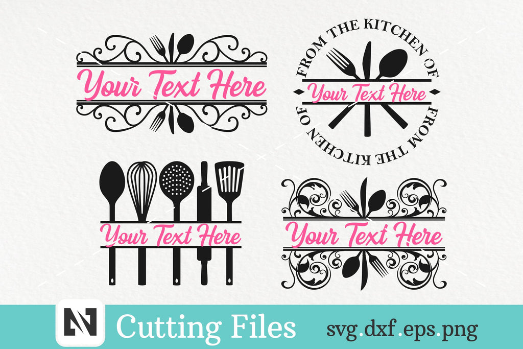 Kitchen Monogram Svg, Kitchen Svg, Cooking Svg Bundle - So Fontsy