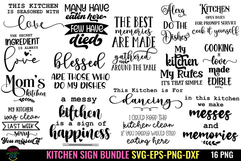 Kitchen Quotes Svg Bundle I Funny Kitchen Sign Svg Bundle So Fontsy