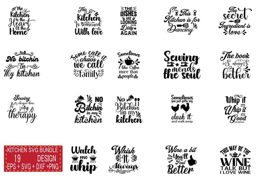 Kitchen svg bundle 19 design - So Fontsy