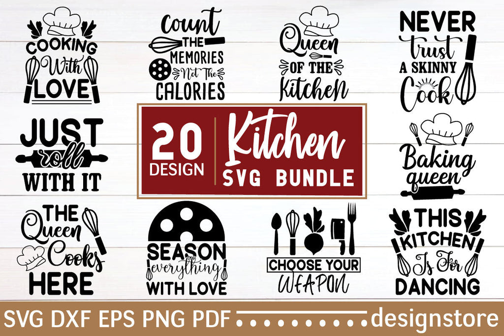 Kitchen Svg Bundle - So Fontsy