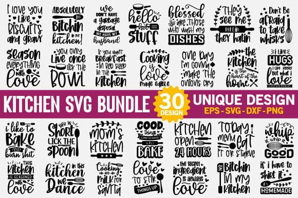 Kitchen Svg Bundle - So Fontsy