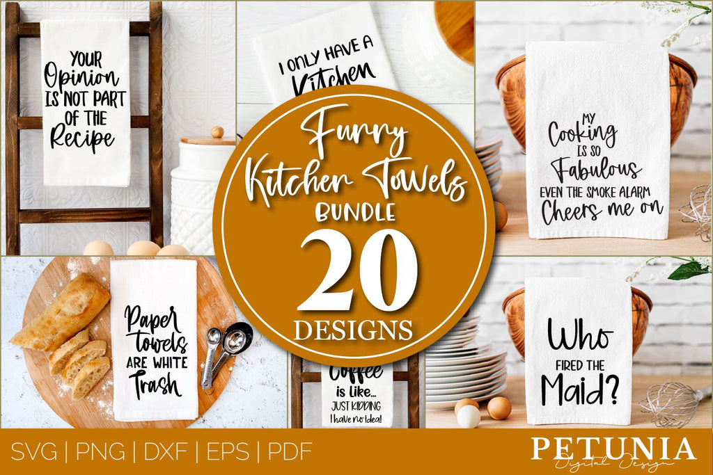 Funny Dish Towels SVG Bundle, Kitchen Humor Bundle