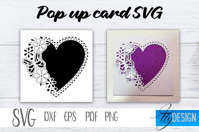 Lace Heart Pop Up Card SVG, Pop-Up Greeting Card, Cricut Pop Up Card, Love Svg, 3D Card, Heart Card SVG SVG Fly Design 