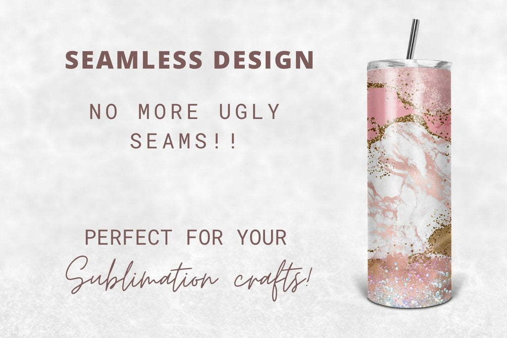 Glitter Pink Agate 20oz Tumbler Design Graphic by TumblersPlanet