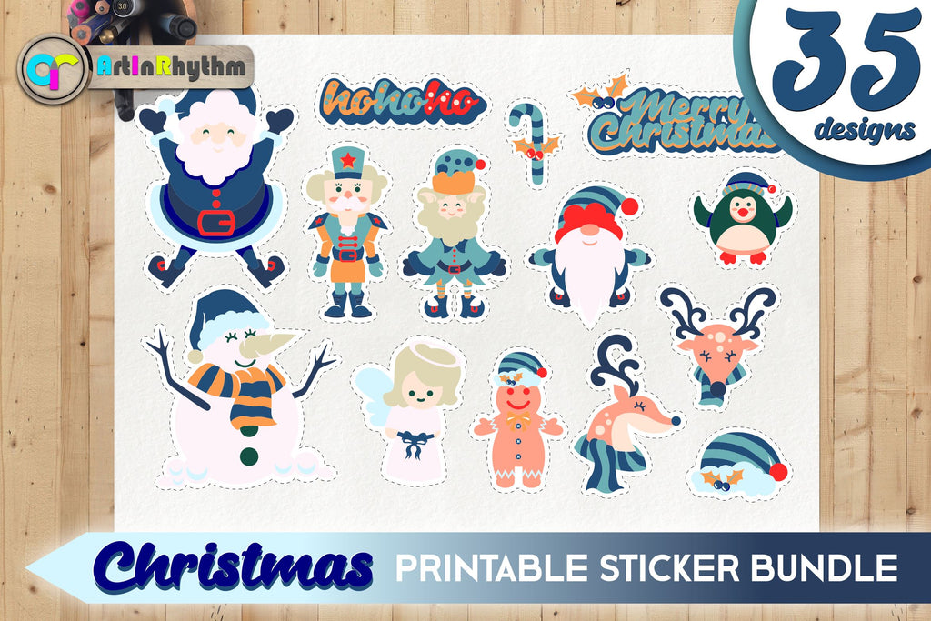 Lake Christmas Sticker Bundle / Printable PNG Clipart - So Fontsy