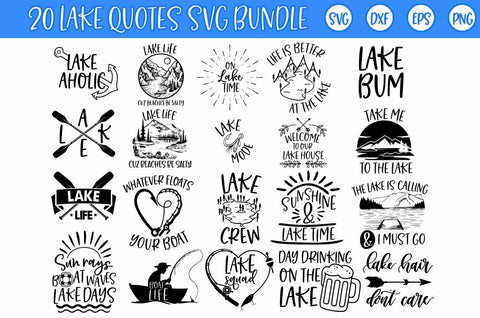 Lake Quotes SVG Bundle SVG Freeling Design House 