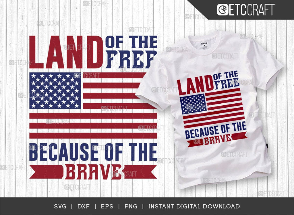 Land Of The Free Because Of The Brave SVG Cut File, Happy Confederate ...