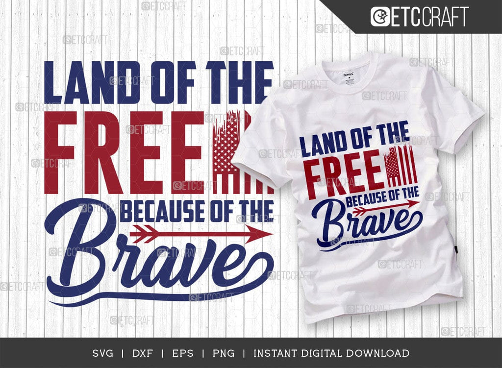 Land Of The Free Because Of The Brave SVG Cut File, Happy Confederate ...