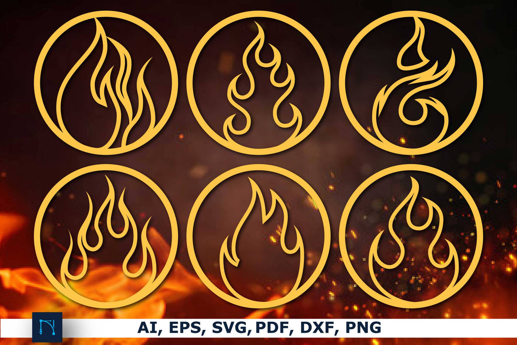 Lasercut Fire wall decor SVG Bundle So Fontsy