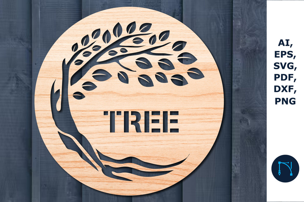 Laser Cut Tree of Life Round Decor SVG - So Fontsy