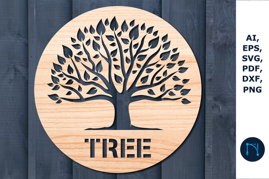 Laser Cut Tree of Life Round Decor SVG - So Fontsy