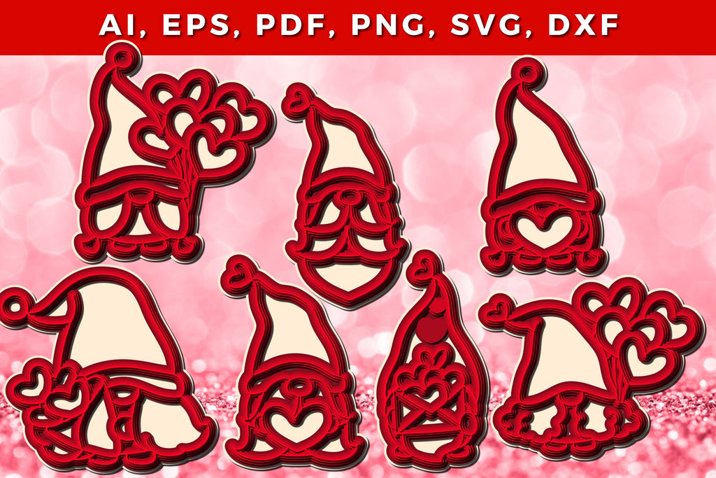 layer Valentines Day Gnomes SVG bundle - So Fontsy