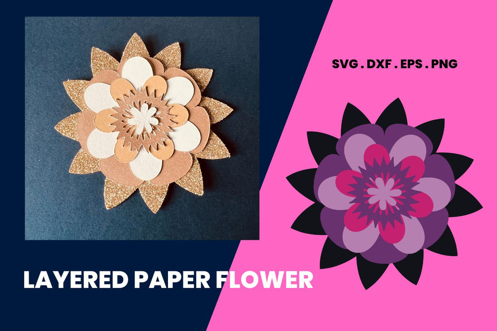 Layered Paper Flower SVG Paper Craft Flower So Fontsy