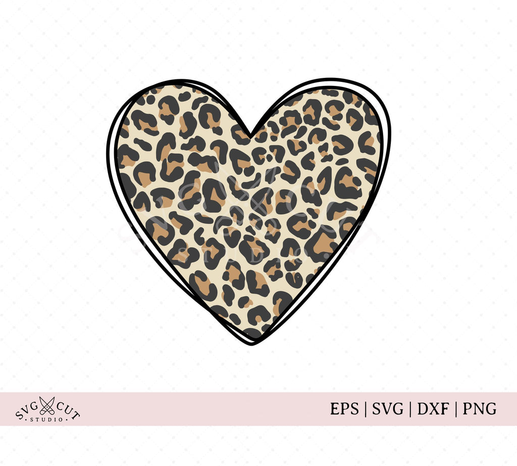 Leopard Print Heart SVG Cut Files - So Fontsy