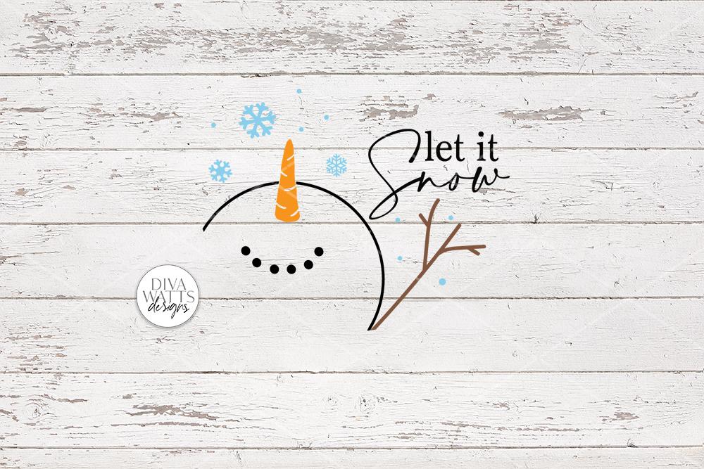Let It Snow Snowman SVG | Christmas Round Sign Design - So Fontsy