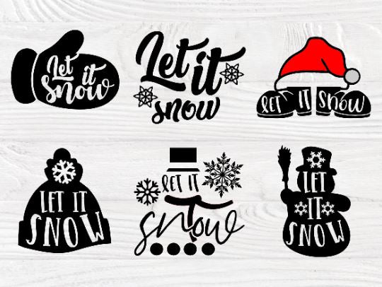 Let it Snow SVG Bundle, Winter Svg, Christmas Svg - So Fontsy