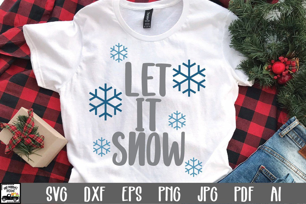 Let it Snow SVG Cut File - Christmas SVG - So Fontsy