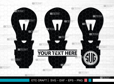 Light Bulb Monogram, Light Bulb Silhouette, Light Bulb SVG Cut Files, Light Svg, Energy Bulb Svg, Energy Saving Light Silhouette, SB00075 SVG ETC Craft