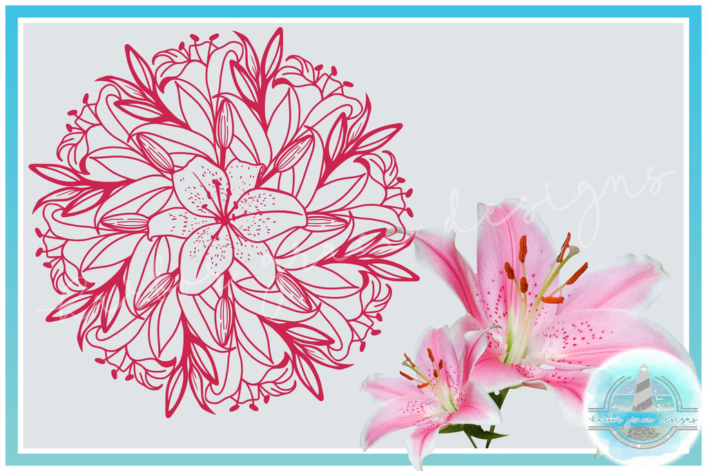 lily flower svg free Lillies Lily Flower Floral Mandala Zentangle SVG