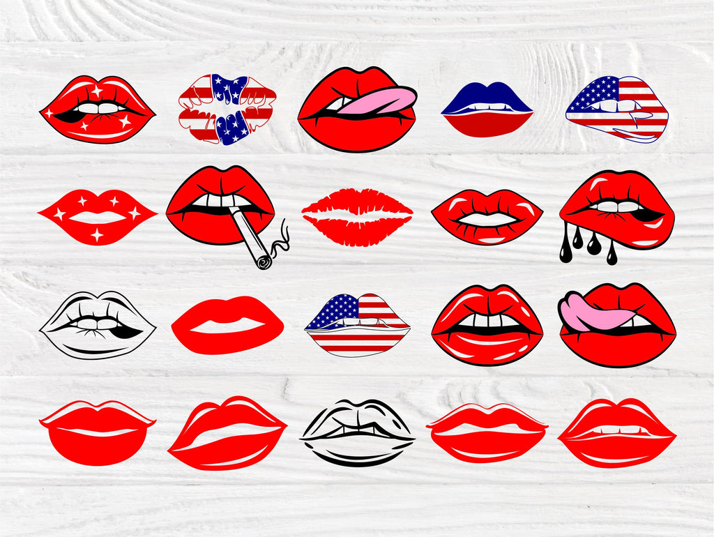 Lips Pattern Drip Lips SVG