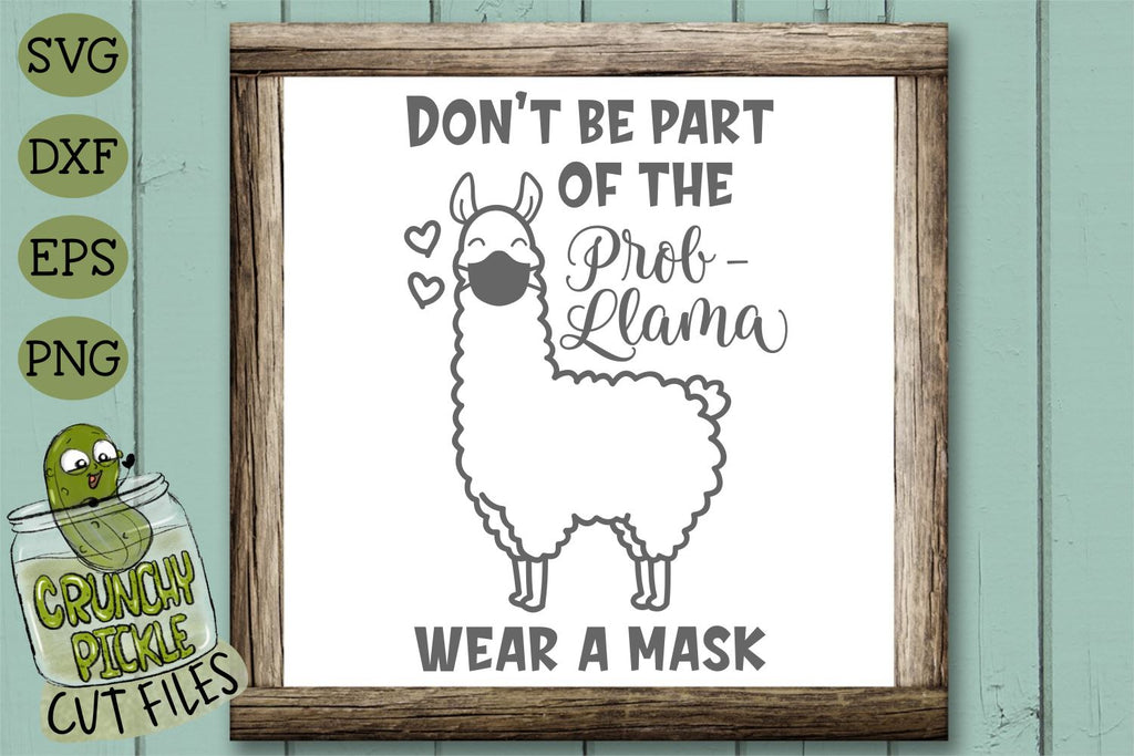 LLama Wear A Mask SVG Cut File - So Fontsy