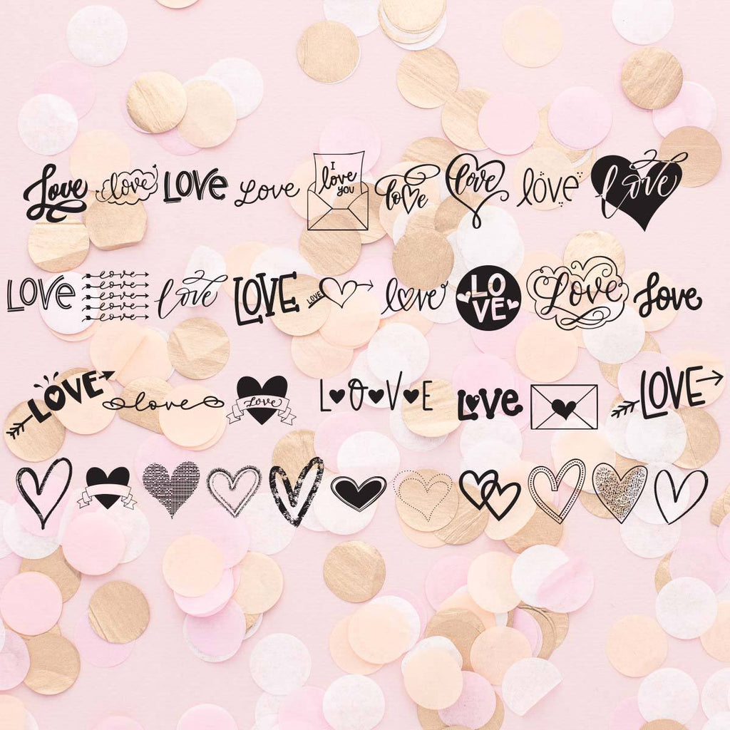 Love Dingbat Font, Hearts and Love symbols