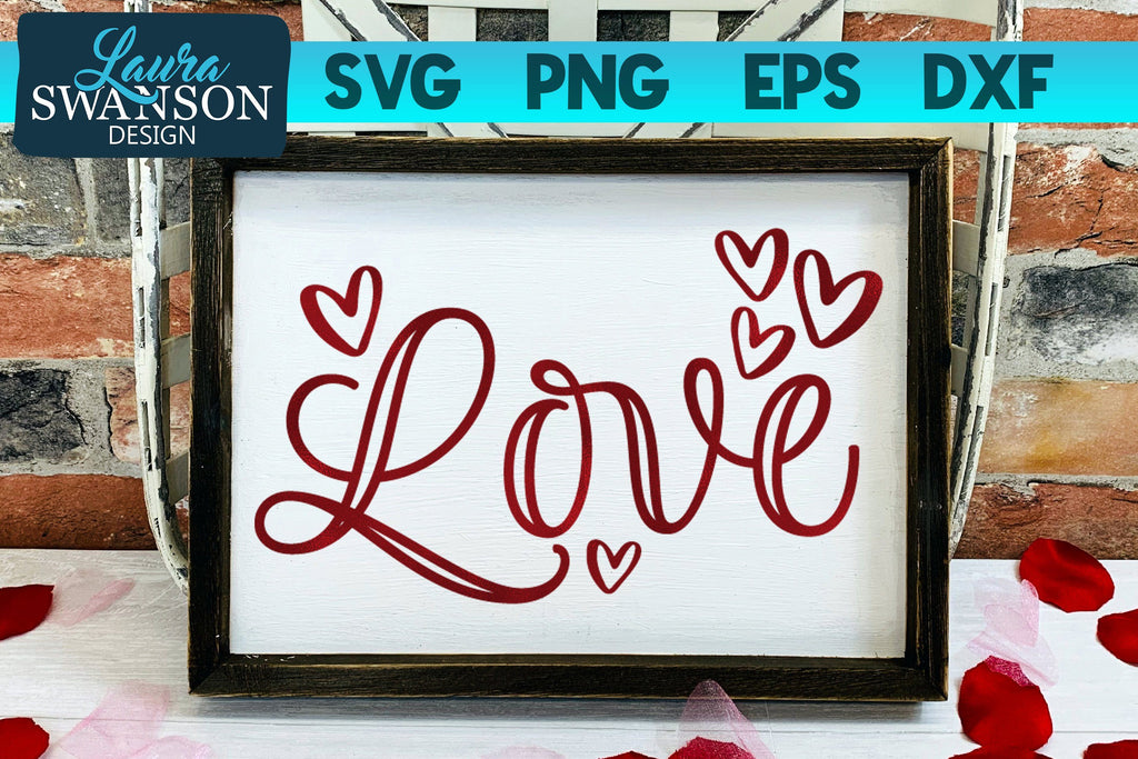 Love with Hearts SVG Cut File - So Fontsy