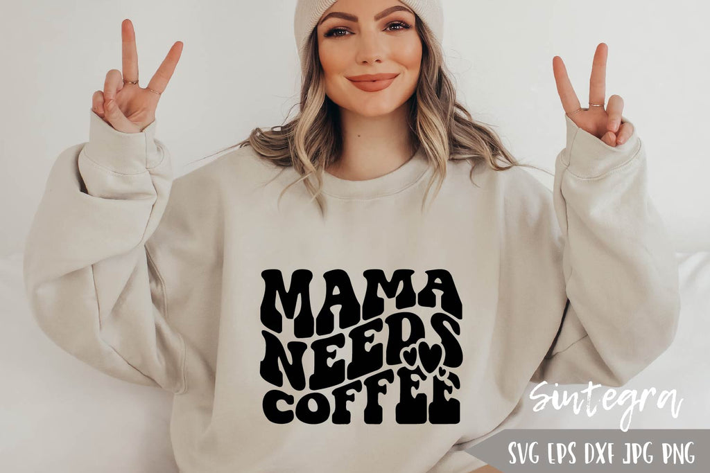 Mama Needs Coffee Svg Design Stock Vector (Royalty Free