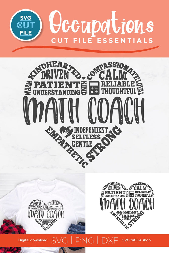 Math Coach svg for Cricut or Silhouette Machines - So Fontsy