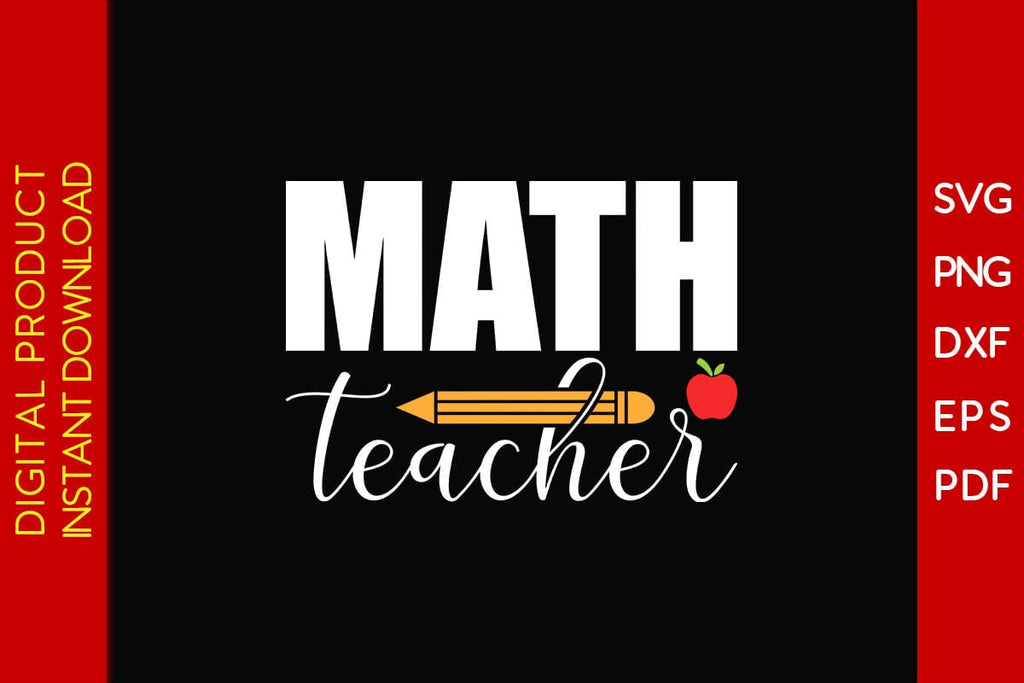 Math Teacher SVG PNG PDF Cut File - So Fontsy