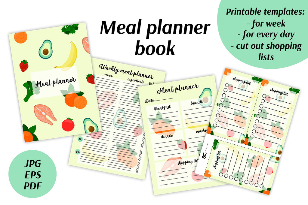 Meal Planer Book | A4 PDF Printable Templates - So Fontsy