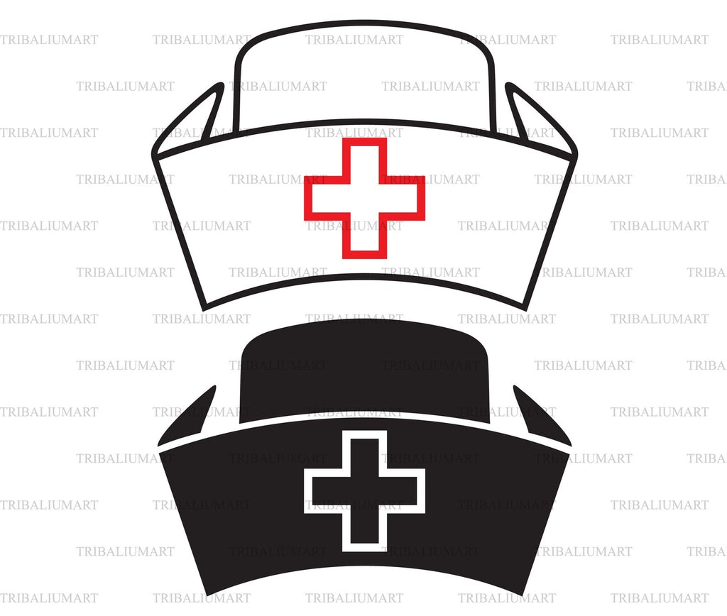 Nurse Hat Outline Patterns: DFX, EPS, PDF, PNG, and SVG Cut Files