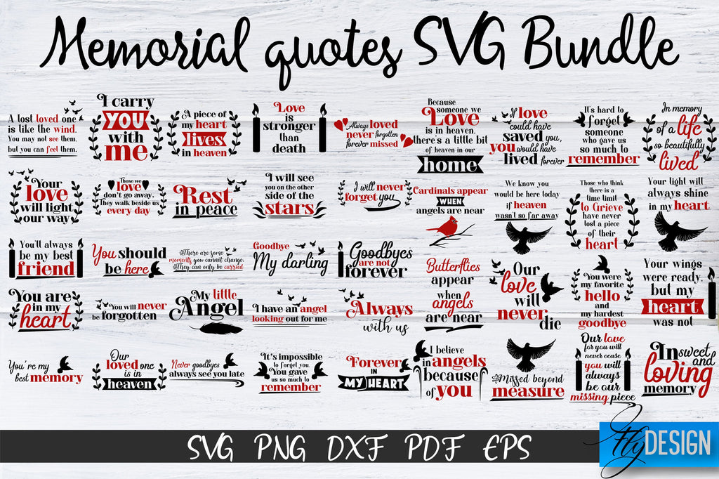 Memorial Quotes. Memorial Quotes Svg. Memorial Bundle - So Fontsy