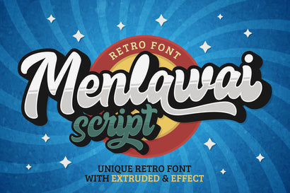 Menlawai - Retro Bold Handwritten Font ahweproject 