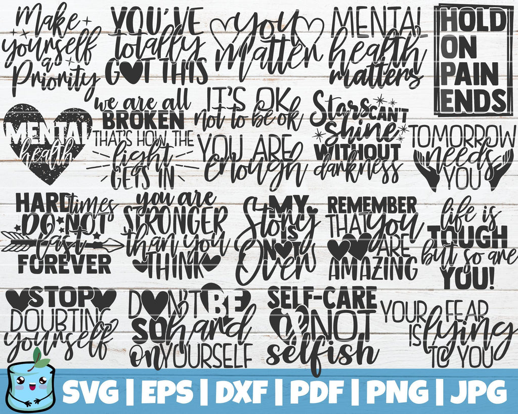 Mental Health Awareness SVG Bundle - So Fontsy