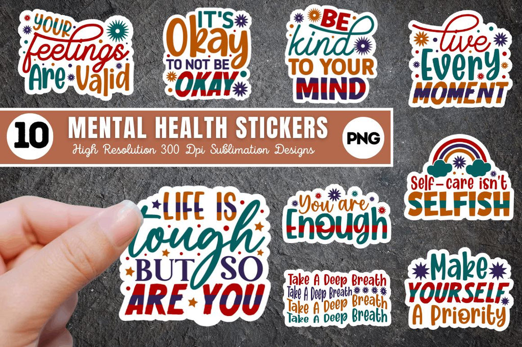 Mental Health Stickers Bundle - So Fontsy