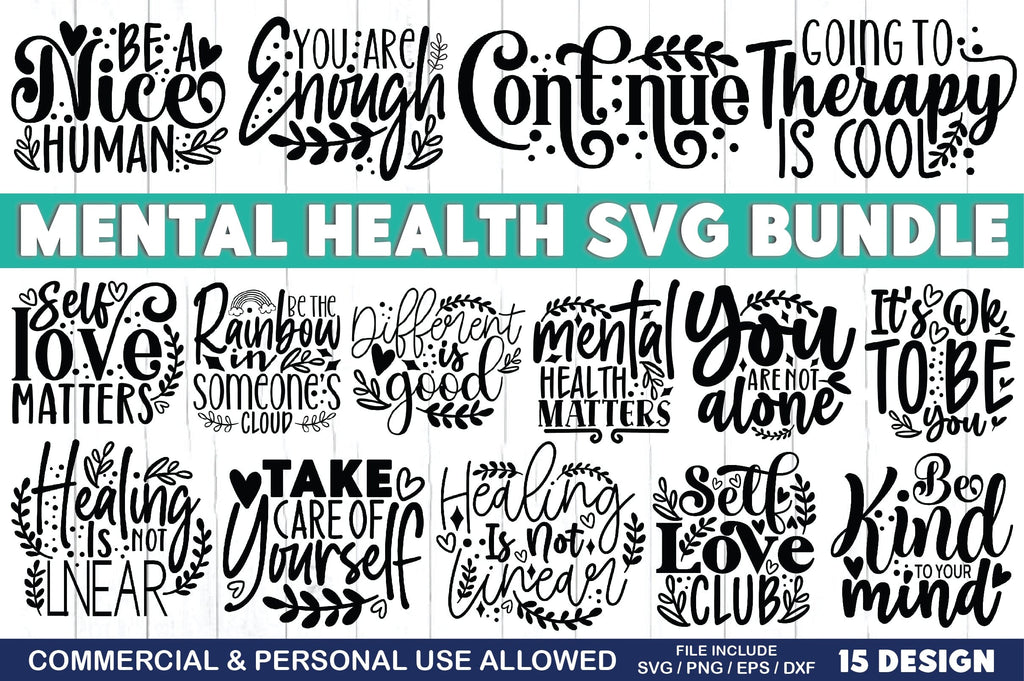 Mental Health SVG Bundle - So Fontsy
