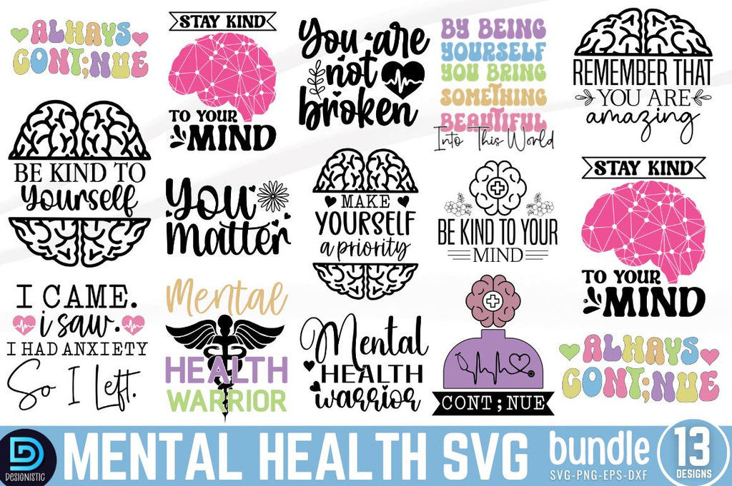 Mental Health SVG Bundle - So Fontsy