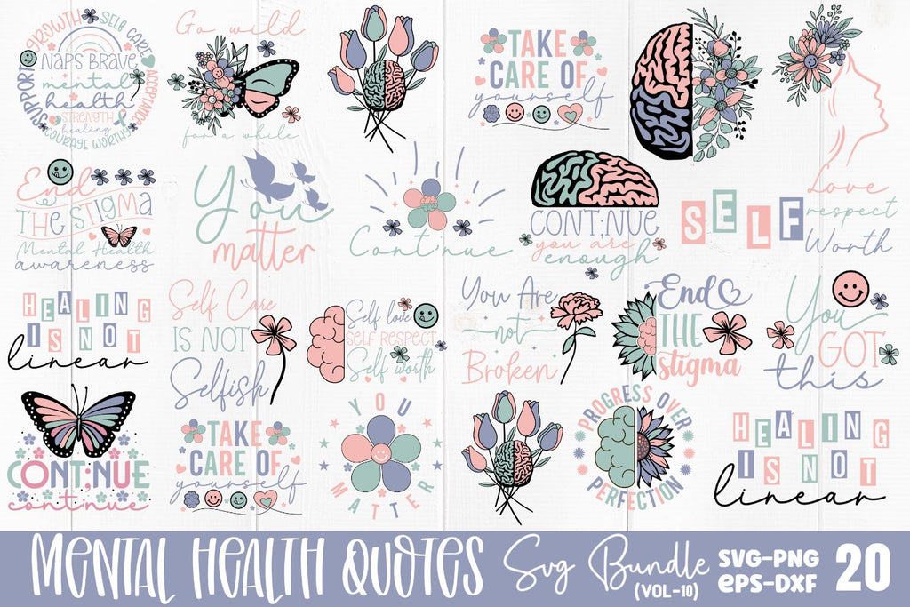 Mental Health SVG Bundle - So Fontsy