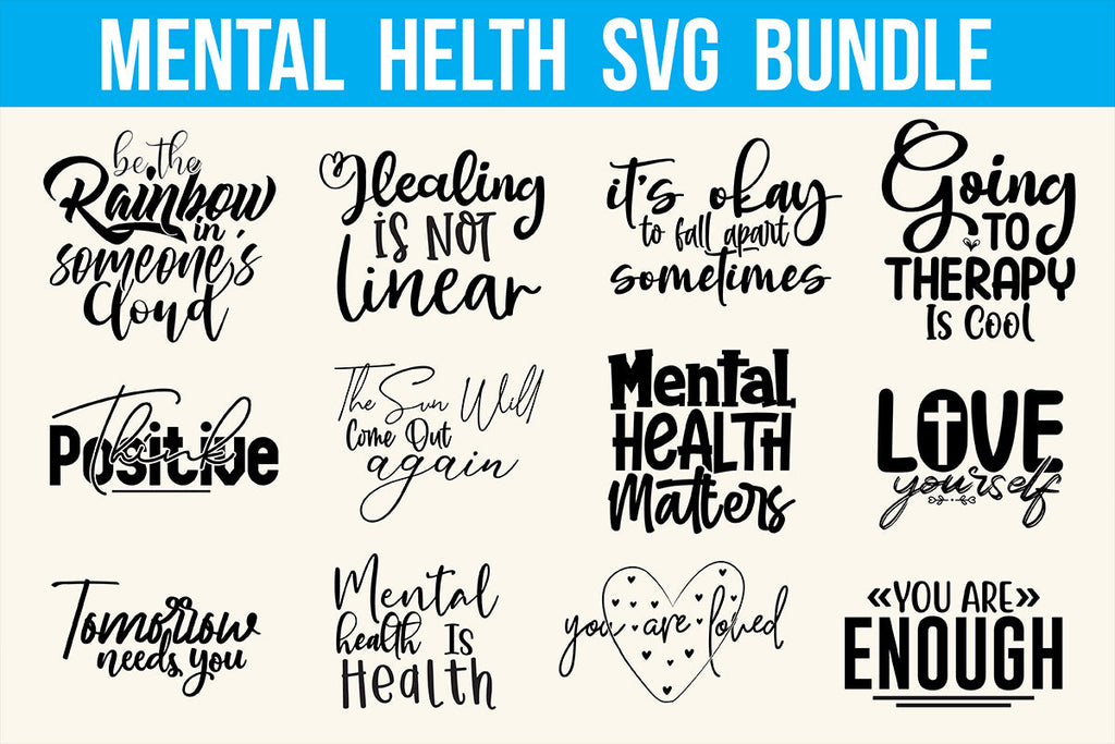 Mental Health SVG Bundle - So Fontsy