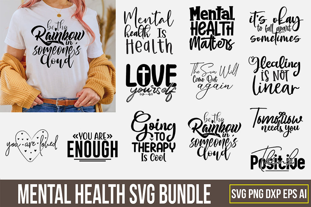 Mental Health SVG Bundle - So Fontsy