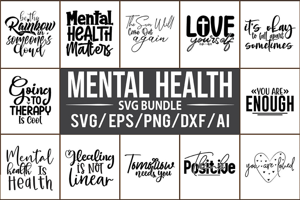 Mental Health SVG Bundle - So Fontsy