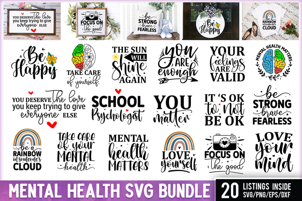 Mental Health SVG Bundle - So Fontsy