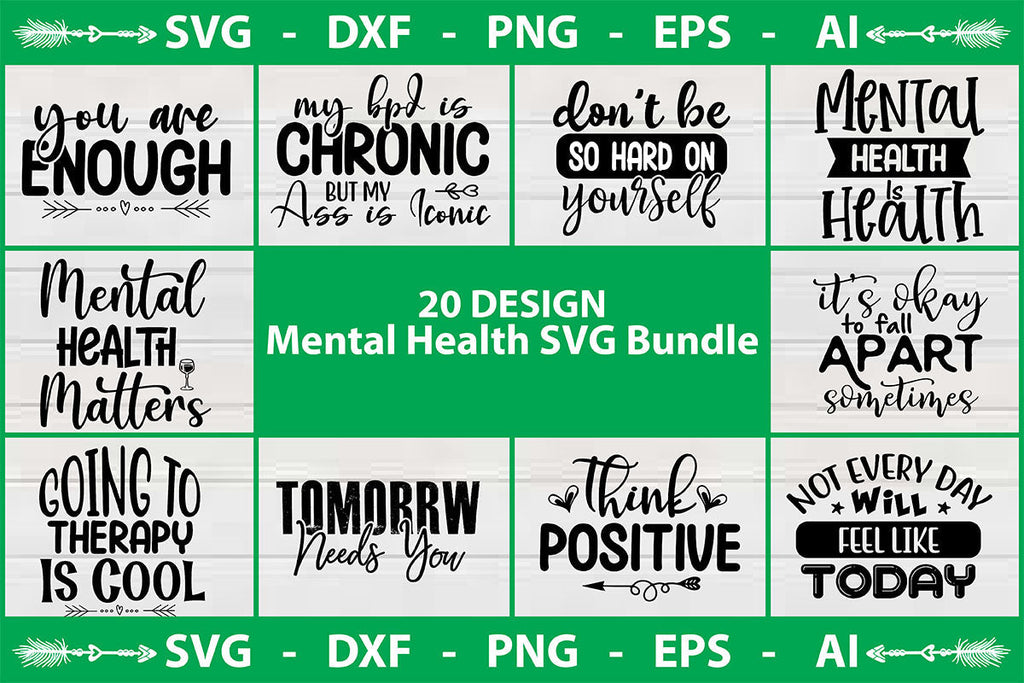 Mental Health SVG Bundle - So Fontsy