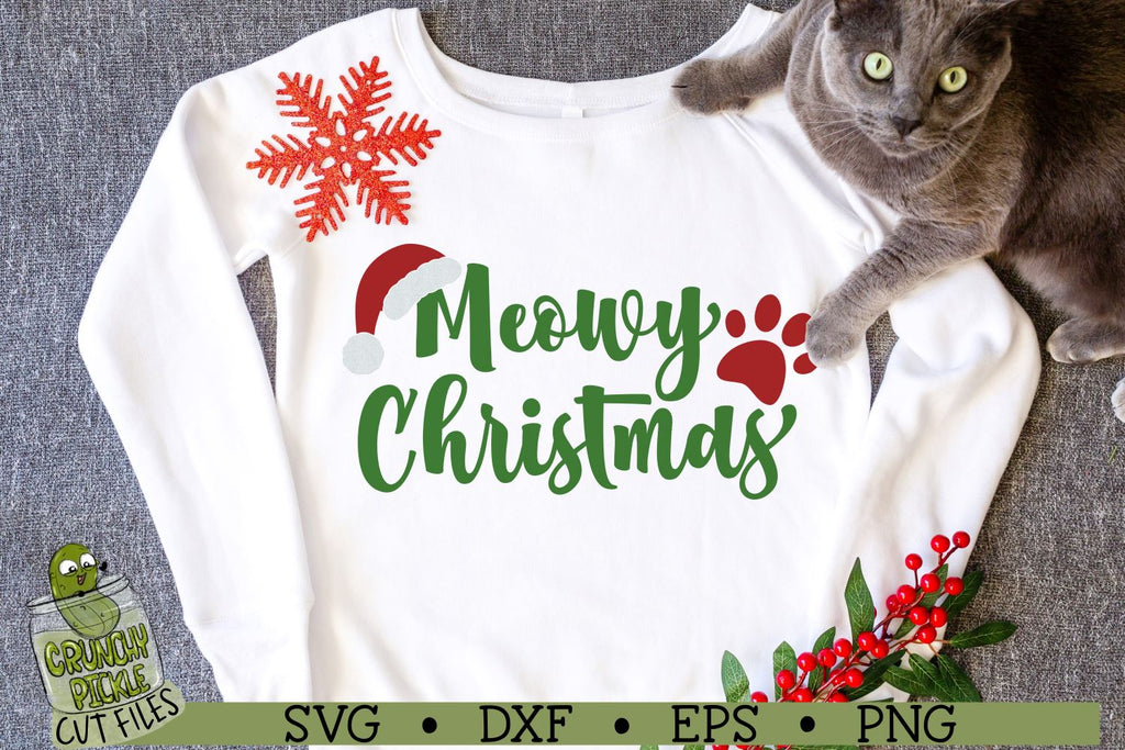 Meowy Christmas Christmas Cat SVG File - So Fontsy