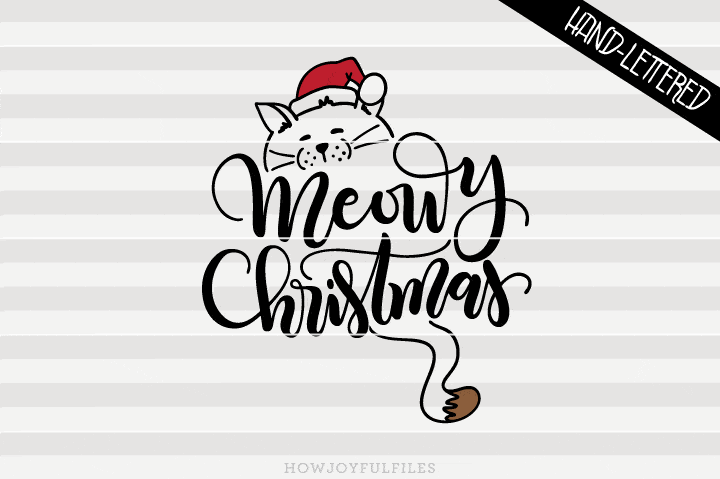 Meowy Christmas - Merry Cats | SVG PNG PDF and DXF files - So Fontsy