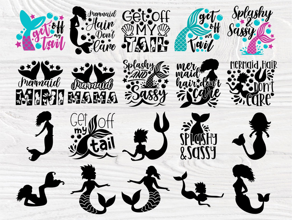 Mermaid SVG Bundle, Mermaid Tail, Mermaid Party - So Fontsy